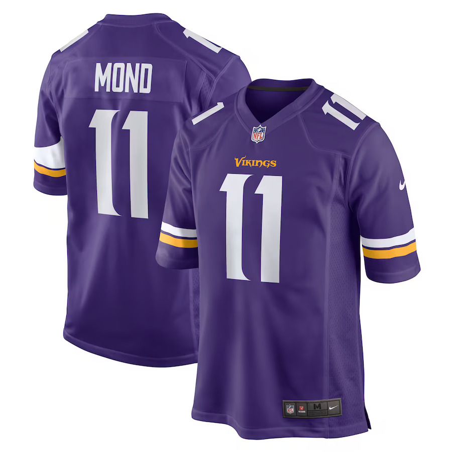 Men Minnesota Vikings #11 Kellen Mond Nike Purple Game NFL Jersey